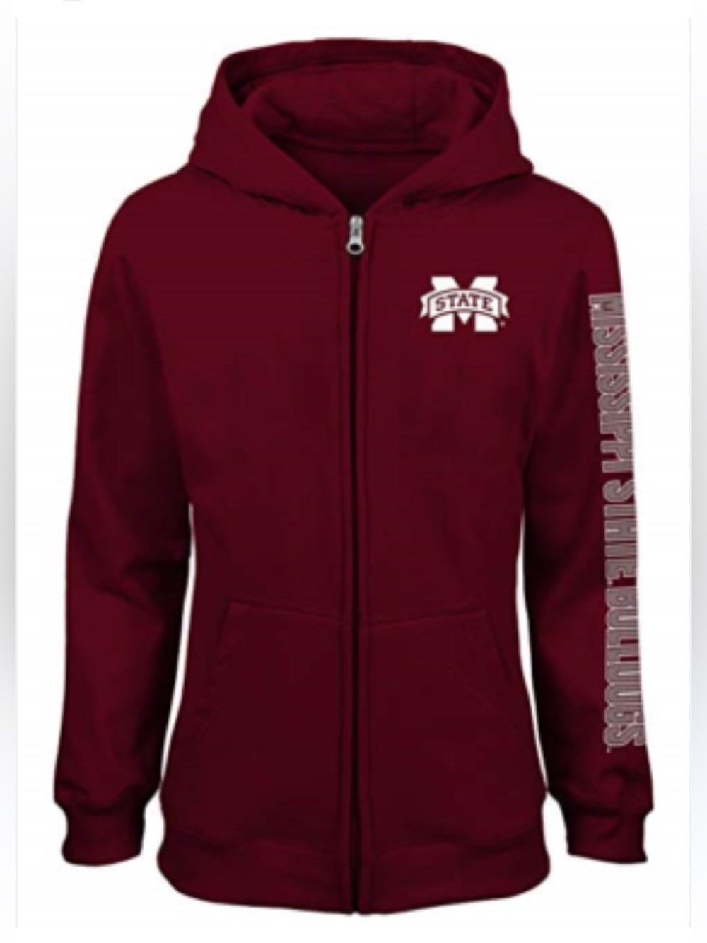 College Corner Mississippi State Bulldogs zip front sweatshirt jacket L 14 NEW